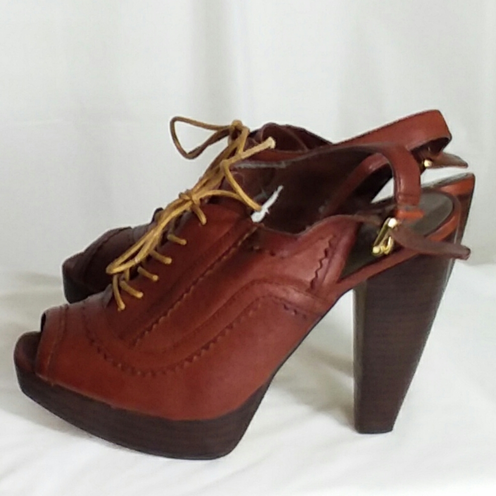 Nine West Brown Leather Clog - Picture 2 of 6